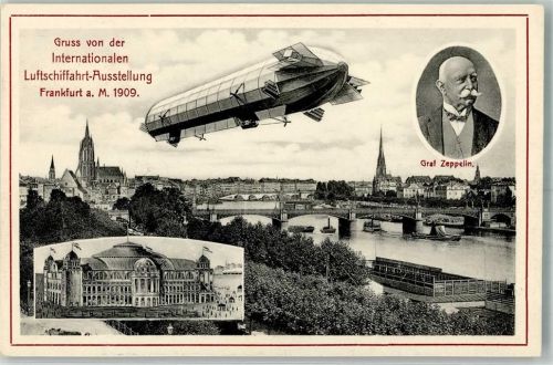 Frankfurt 1909 Luftschifffahrt-Ausstellung Graf Zeppelin
