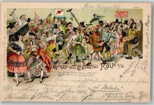 Köln, unsortiert 1897 Kölner Carneval Narrentreiben Nachporto