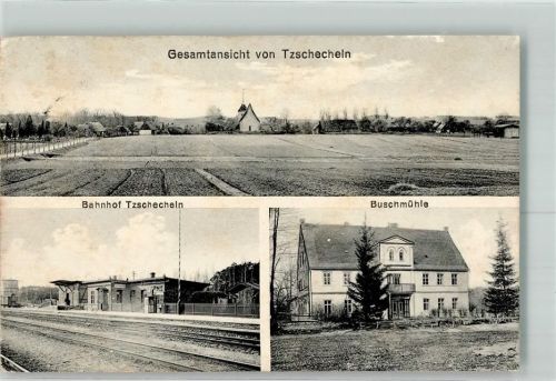 Sorau Zary 1916 - Bahnhof Tzschehein Buschmühle