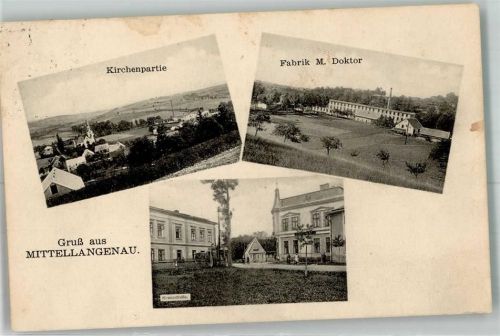Prostredni Lánov Mittel Langenau - Kreuzstraße Fabrik M. Doktor