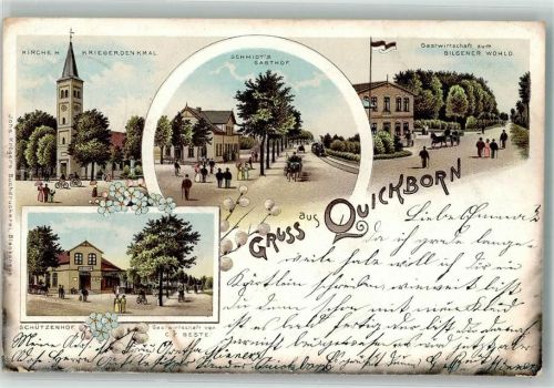 Quickborn Kirche Kriegerdenkmal Gasthaus Schützenhof Gasthaus Schmidt Gasthaus zum Bilsener Wohld