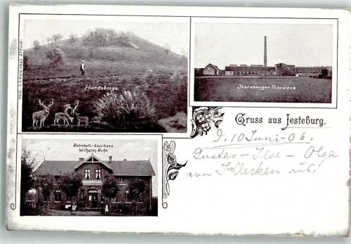 Jesteburg 1906 Hundsberge Jesteburger Thonweke Bahnhofs-Gasthaus Buhr