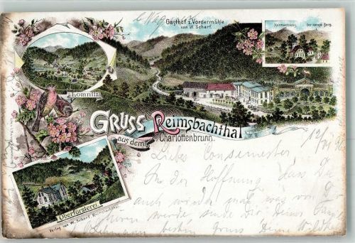 Bad Charlottenbrunn 1898 Gasthaus z. Vordermühle Hornschloss Lomnitz Oberförsterei