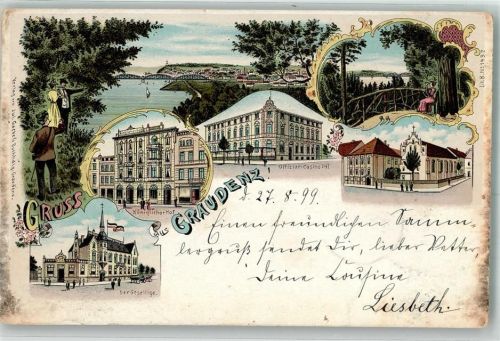 Graudenz 1899 Gasthaus Der Gesellige Offiziers-Casino Königlicher Hof
