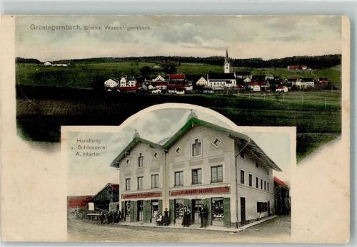 84405 W8251 Wasentegernbach 1912 Gebrauchsspuren Grüntegernbach Handlung u. Schlosserei Harter