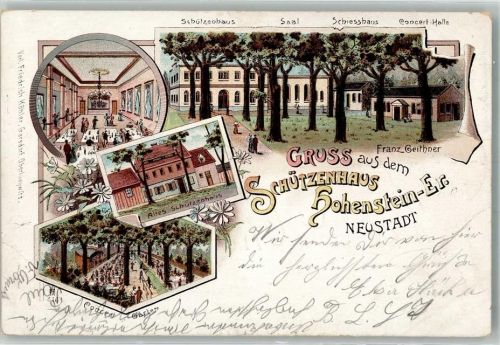 Hohenstein-Ernstthal 1900 Etablissement Schützenhaus Speisesaal Konzertsaal Altes Schützenhaus