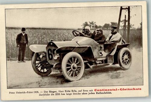 Motorsport Prinz Heinrich Fahrt 1908 Sieger Fritz Erle auf Benz Continental