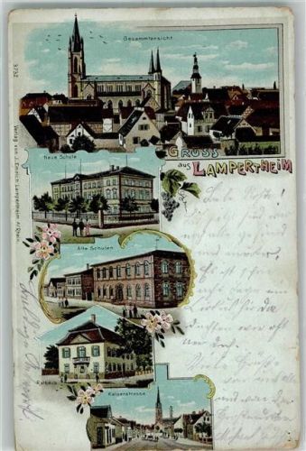 Lampertheim 1904 Neue Schule Alte Schulen Kaiserstraße Rathaus
