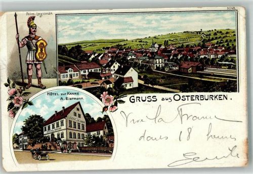Osterburken 1904 Hotel zur Kanne Römischer Legionär