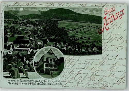 Altenbach 1901 Gasthaus zum Adler Gedichtvers Mondschein