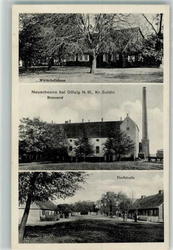 Dölzig Dolsk (Debno) - Neuscheune Gasthaus Brennerei Dorfstraße