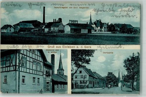 99189 O5101 Elxleben a d Gera Gebrauchsspuren Dampfziegelei Veigtritter Bäckerei Witter Dorfstraße