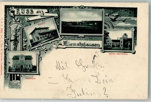 Ziemetshausen 1901 Bahnhof Schloß Seyfriedsberg Gasthaus Schwalben
