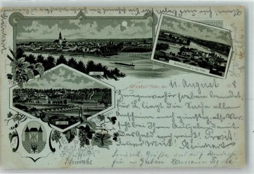 Crossen a.d. Oder 1898 Bobereinfluß in die Oder Berg