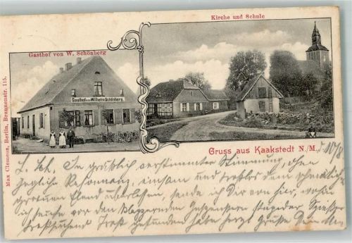 Kaakstedt 1903 Kirche Schule Gasthaus Schönberg