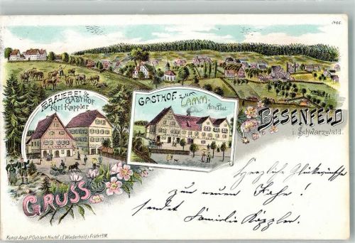 Besenfeld 1897 Brauerei-Gasthaus Kappler Gasthaus zum Lamm-Alte Post