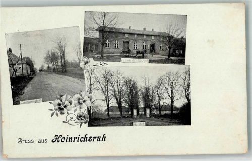 17379 O2111 Heinrichsruh , Vorpommern - Chaussee-Haus Gutshof Gasthaus Petzel