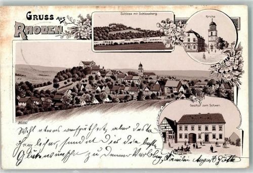 Rhoden 1905 Schloss Schlossberg Gasthaus zum Schwan