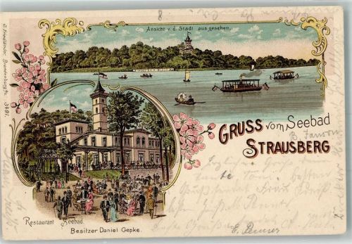 Strausberg 1904 Seebad Strausberg Gasthaus Seebad