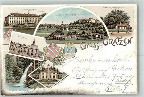 Nové Hrady 1897 Schloss Herrengarten Rathaus Theresienthal