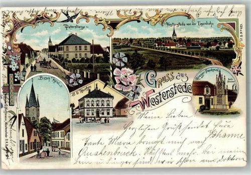 Westerstede 1905 Kriegerdenkmal Hotel Busch Peterstraße Brennerei Koch