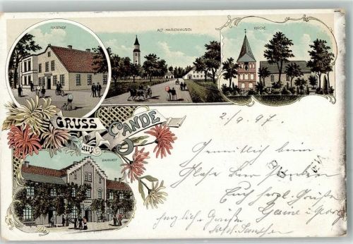 Sande 1897 Gasthaus Alt-Marienhausen Bahnhof