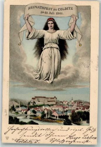Colditz 1901 Colditzer Heimatfest 1901 Kloster Paulinzella Madonnenfigur