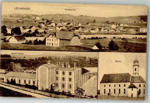 Lechbruck 1917 Carbit-Fabrik Kirche Maria Heimsuchung