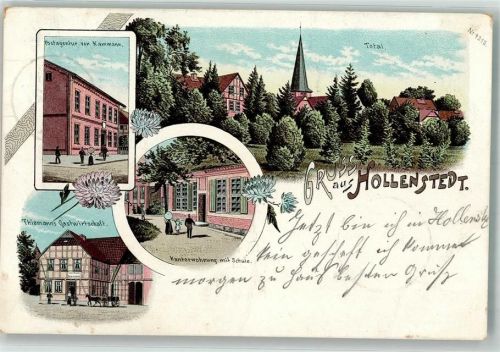 Hollenstedt 1900 Kantorwohnung Schule Gasthaus Thiemann Postagentur