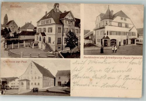 Buchloe 1918 Buchbinderei Probst Gasthaus zur Post Villa