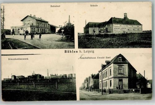 Böhlen Braunkohlewerk Geschäftshaus Kerl Bahnhof Schulhaus