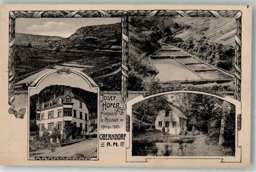 Oberndorf 1909 Fischzuchtanstalt Josef Hofer Fischbecken
