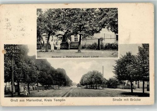17309 O2101 Marienthal , Vorpommern - Bäckerei Lühder Dorfstraße Bahnpost Berlin-Sassnitz Zug 205