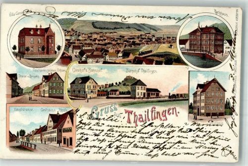 Tailfingen 1902 Bahnhof Gasthaus zum Bahnhof Rathaus Villa Conzelmann