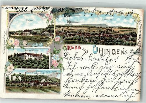 Uhingen 1899 Schloß Filseck Bahnhof Bleicherei-Färberei und Apperatur-Anstalt