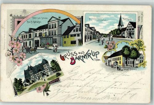 Barntrup 1898 Hotel zum Schwan Mittelstraße Rathaus Schloß