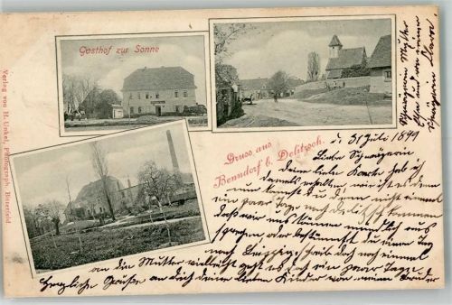 Benndorf 1899 Gasthaus zur Sonne Dorfstraße Fabrik