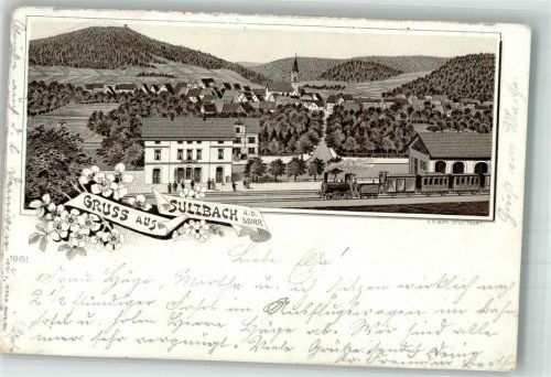 Sulzbach 1897 Bahnhof K. Württem.Bahnpoststempel