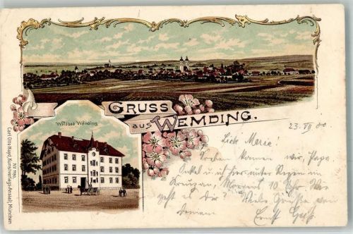 Wemding 1900 Lithographie Wildbad Wemding