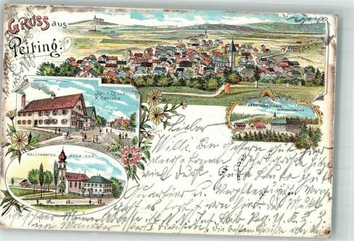 Peiting 1903 Wallfahrtskirche Maria Egg Haus Zerle Arbeiter-Kolonie Herzogsäsmühle