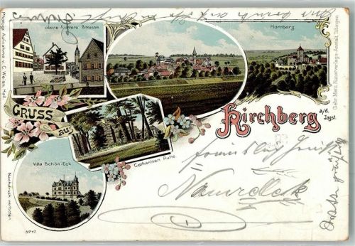 Kirchberg 1899 Catharinen Ruhe Villa Schön-Eck Obere u. Untere Straße
