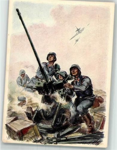 1942 Leichtes Flakgeschütz im Feuerkampf Verlag Grieshaber & Säuberlich Feldpost Dienstpost Böhmen & Mähren