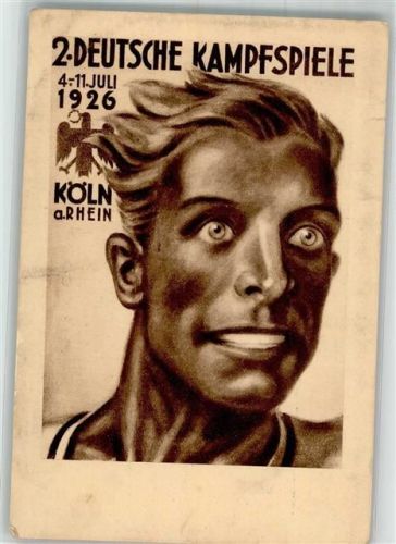 Köln Müngersdorf 305 1926 Deutsche Kampfspiele Weimarer Republik Portrait eines Athlethen