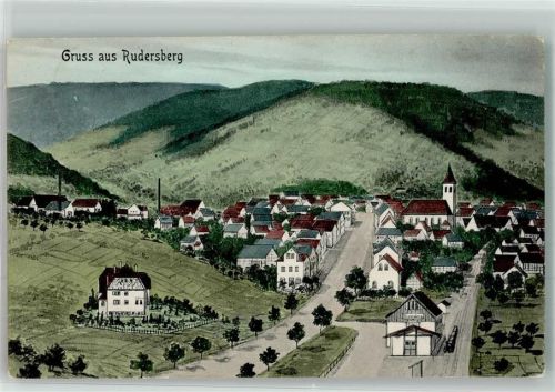 Rudersberg 1911 Ev. Kirche Bahnhof