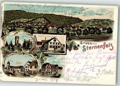 Sternenfels 1902 Aussichtsturm Warenhaus Haecker Gasthaus zum Lamm Gasthaus zum Ochsen