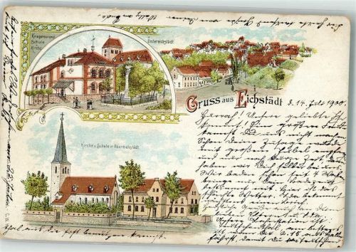 Langeneichstädt 1900 Eichstädt Kriegerdenkmal Untereichstädt Kirche Schule Obereichstädt