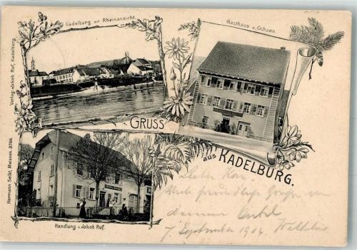 79790 W7897 Kadelburg 1904 - Handlung Ruf Kadelburg Rhein Gasthaus zum Ochsen