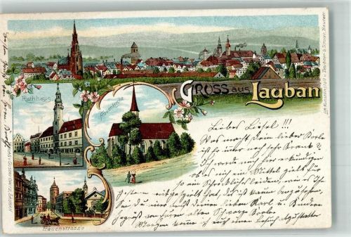 Lauban 1900 Rathaus Frauenstraße Frauenkirche