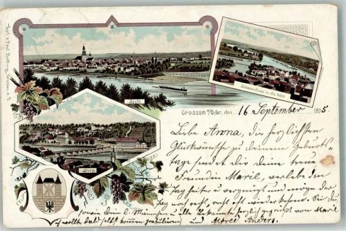 Krossen/ Wislok 1895 Bobereinfluss in die Oder