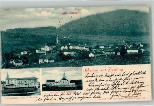 Zenting 1899 Bierbrauerei Kamm Pfarrhof Kirche